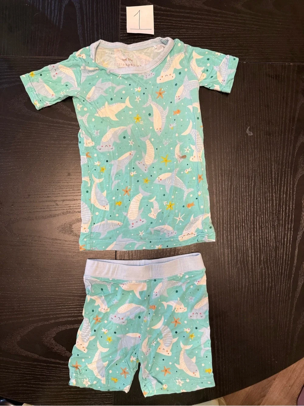 Little Sleepies Mint Shark & Starfish Short-Sleeve Pajama Set